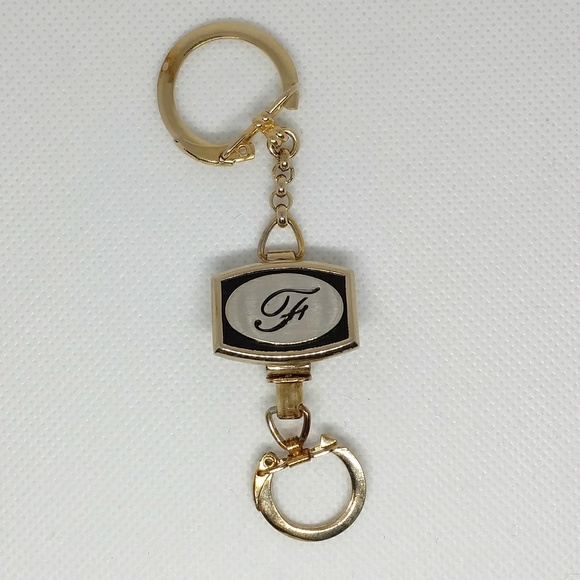 Mid-century F Initial/Monogram Key Fob Vintage - Picture 4 of 6